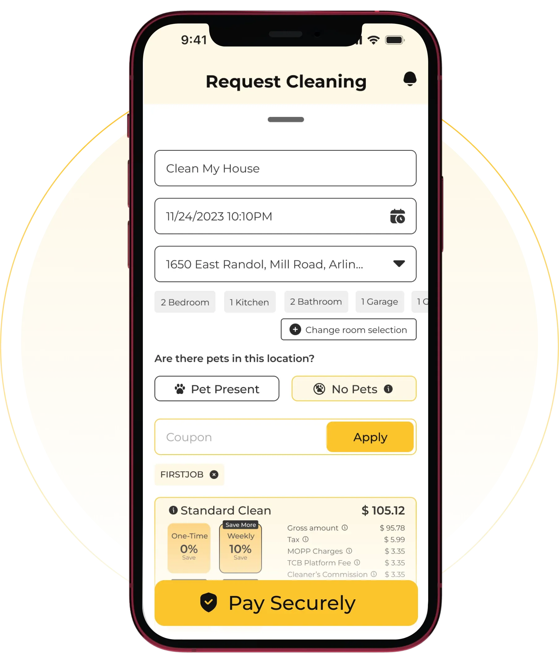 TheCoBuilders app pay securely button